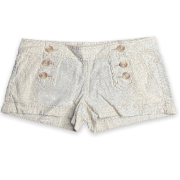 Low Rise Express Linen Sailor Shorts in Cream (Size 0) - Picture 5 of 12